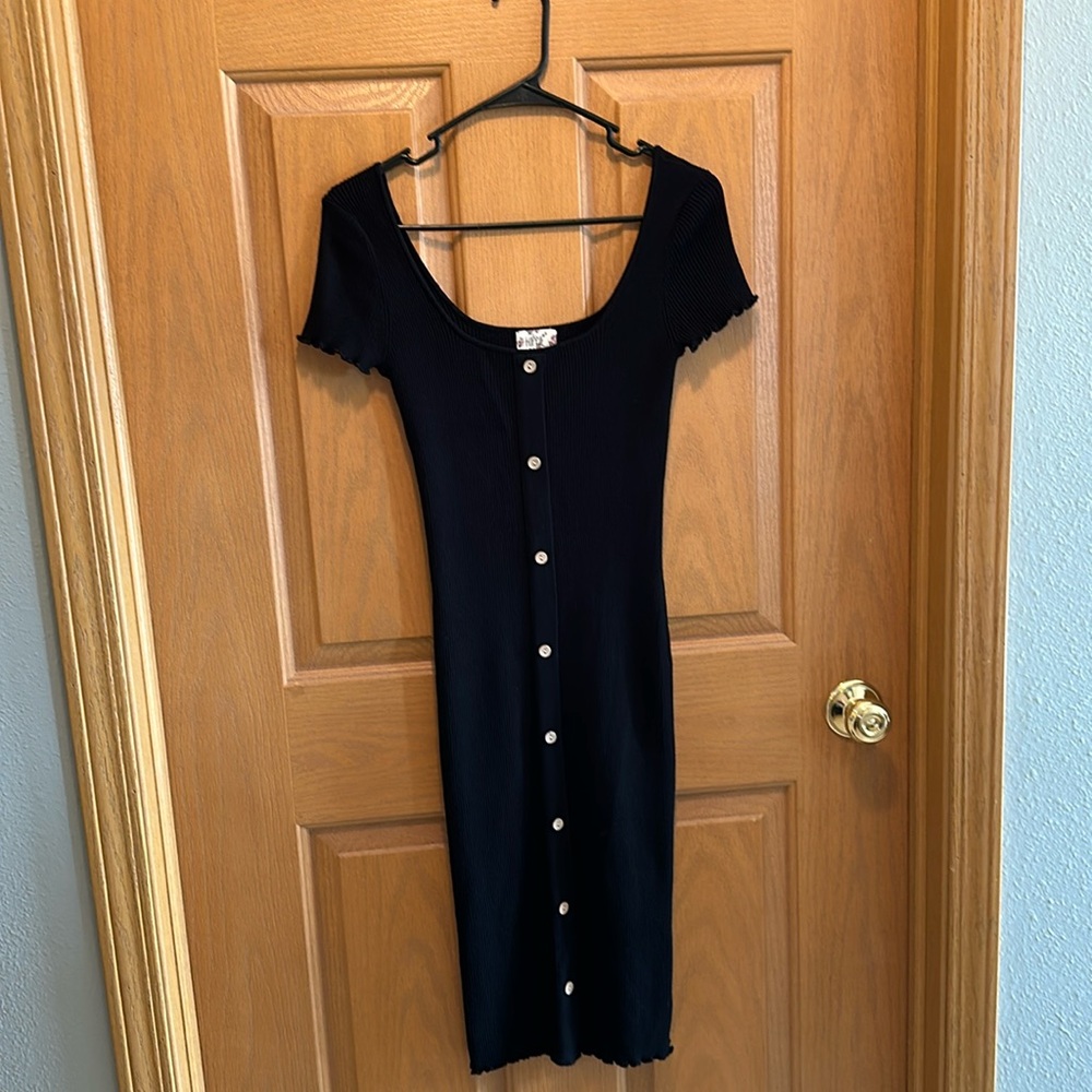Hippie Rose black scoop neck dress